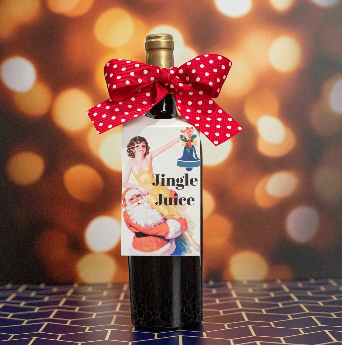 Jingle Juice Christmas Holiday Paper Wine Tag