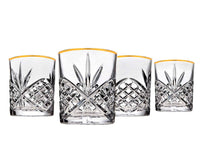 Set of Four Dublin Dof - Gold Banded: Non Leaded Crystal