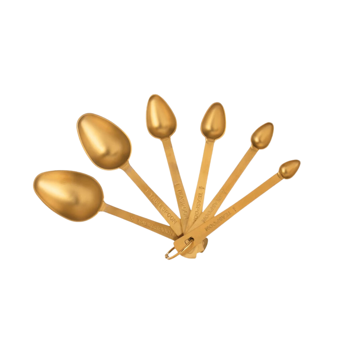 Stainless Steel Measuring Spoons with Gold Finish