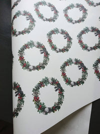 Christmas Wreath Pure White Wrapping Paper