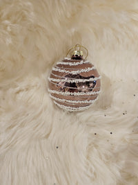 Spiral Pink Glitter Ornament