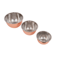 Quart Hammered Stainless Steel Bowls with Copper Finish