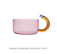 Contrasting Color Heat Resistant Glass Teapot and Cups: Pink Kettle