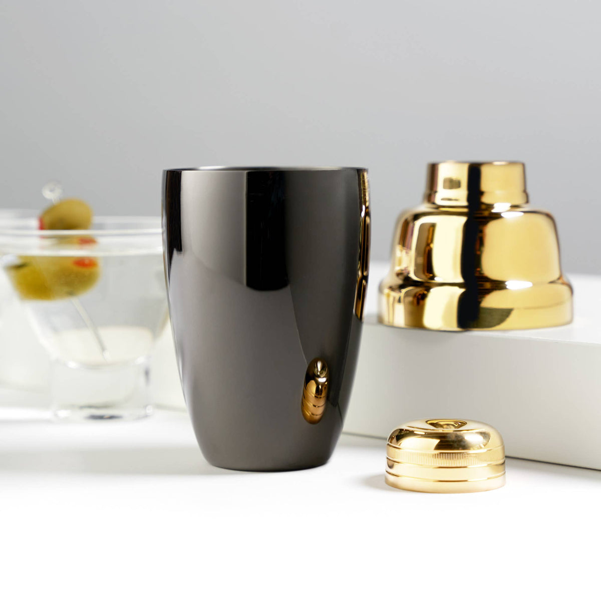 Art Deco Two-Toned Heavyweight Cocktail Shaker