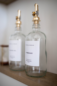 Olive & Vinegar Glass Clear Bottles: Olive Oil