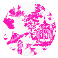 Chinoiserie Pagoda in Pink   Glass Cutting Board: Small Rectangle(8" x 11")