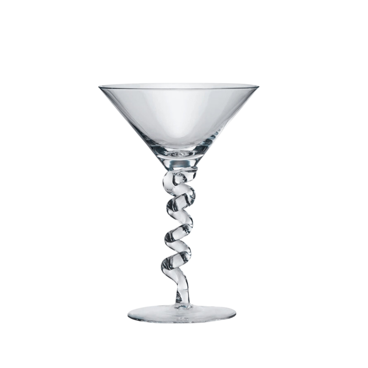 Clear Martini Glasses with Twisted Stems