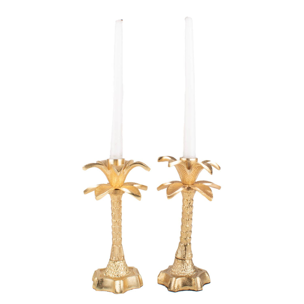 Palm Tree Candlestick Set