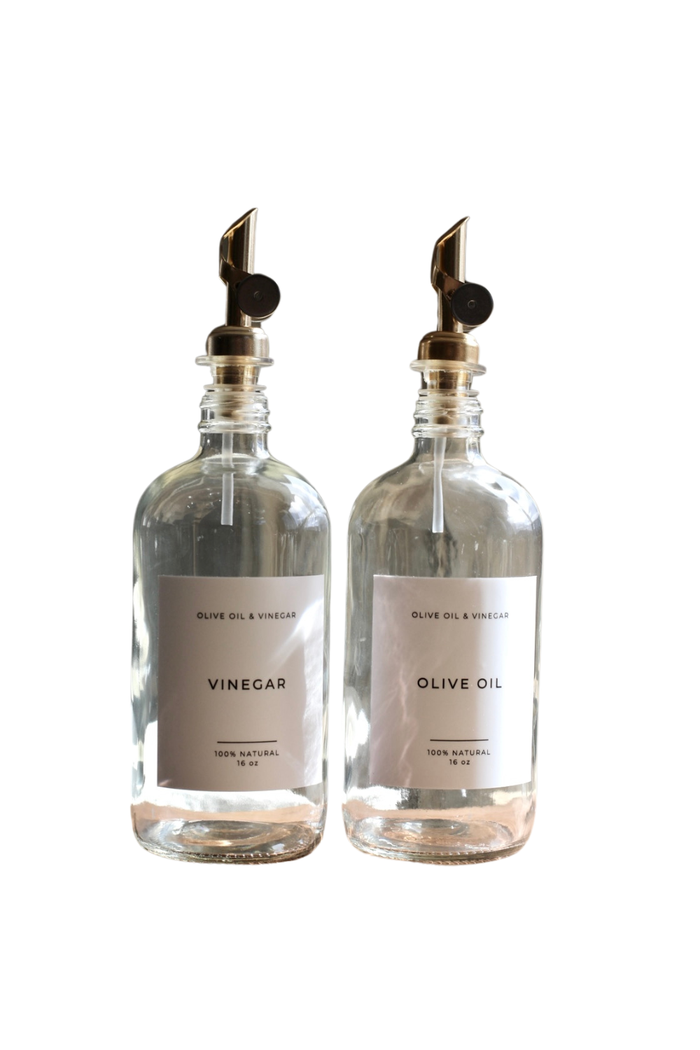 Olive & Vinegar Glass Clear Bottles: Olive Oil