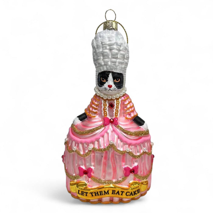 Tuxedo Cat Marie Antoinette Let Them Eat Cake Ornament 