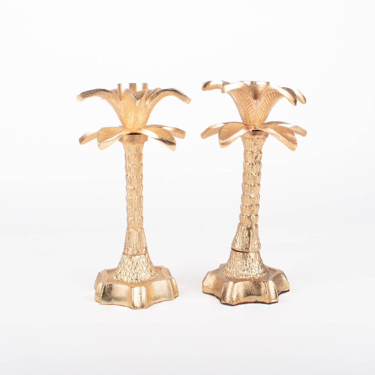 Palm Tree Candlestick Set