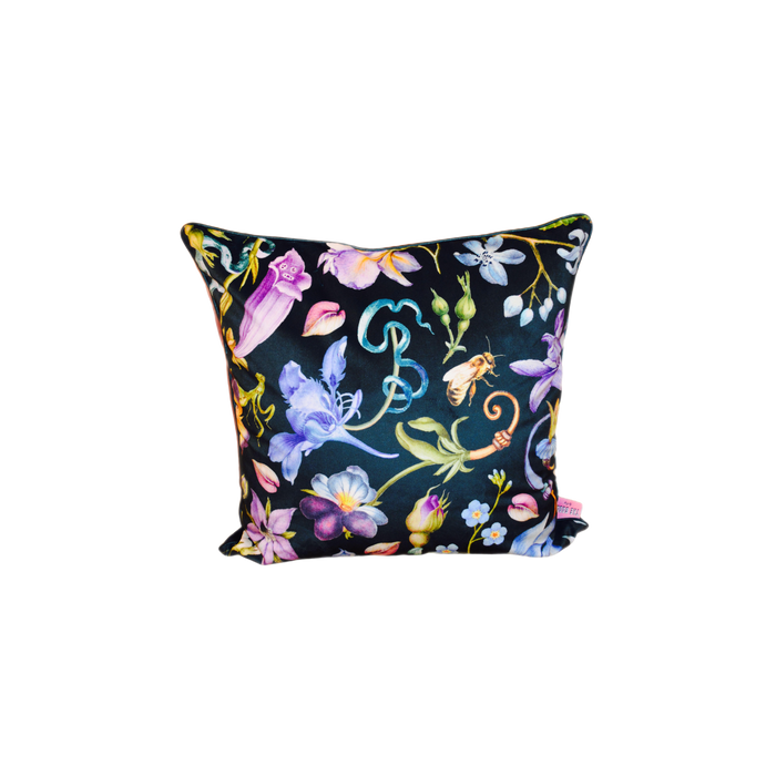 Velvet Jewel-Toned Floral Pillow