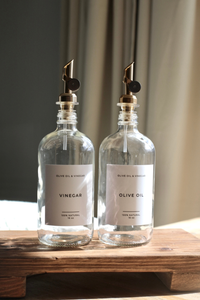 Olive & Vinegar Glass Clear Bottles: Olive Oil