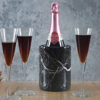 NEW Premium Marble Wine Chiller - Elegant Champagne Cooler: Black