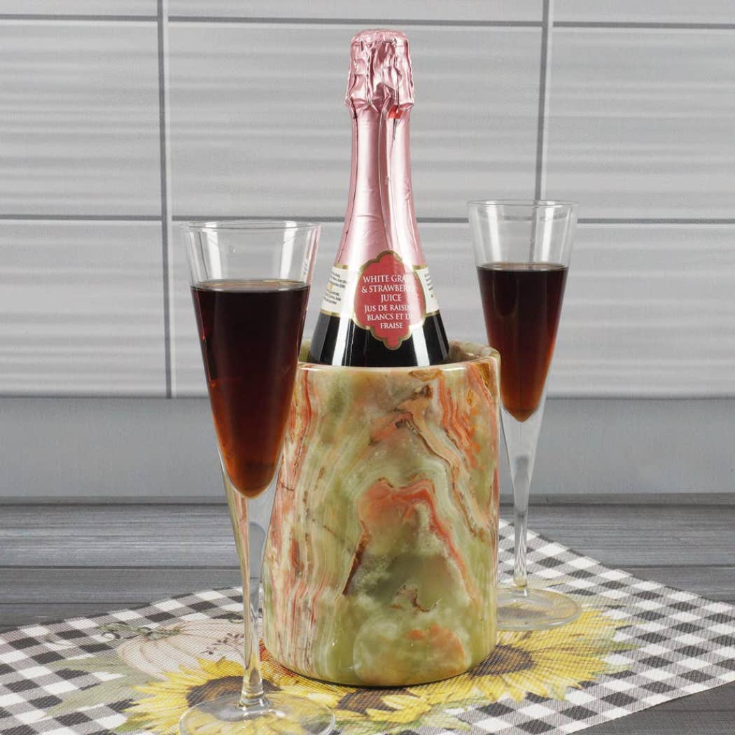 NEW Premium Marble Wine Chiller - Elegant Champagne Cooler: Black