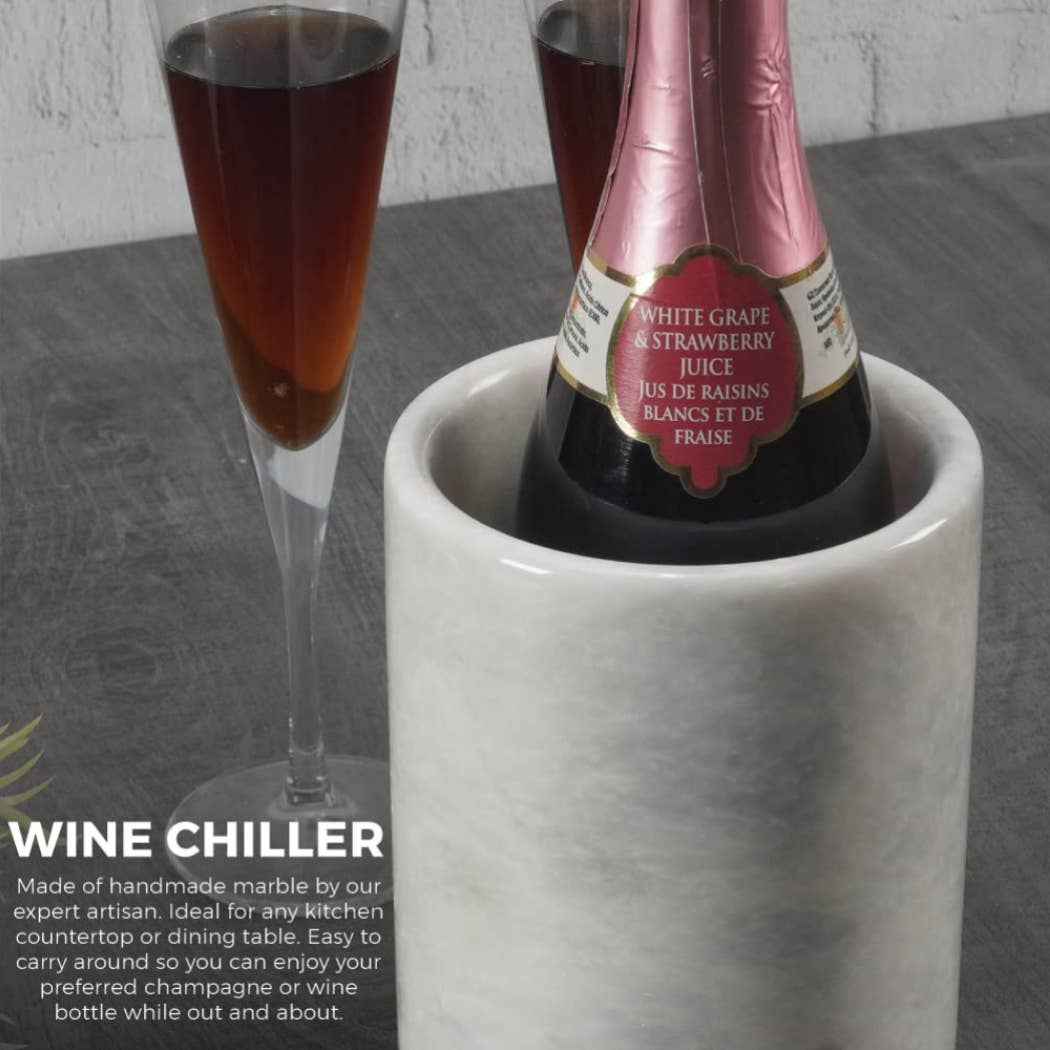 NEW Premium Marble Wine Chiller - Elegant Champagne Cooler: Black