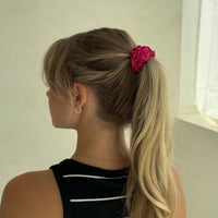 Silk Mini Scrunchie - Fuchsia