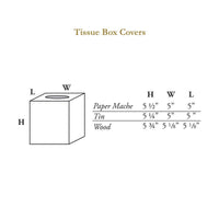 Black Magnolia & Peony Tissue Box Cover: Paper Mache