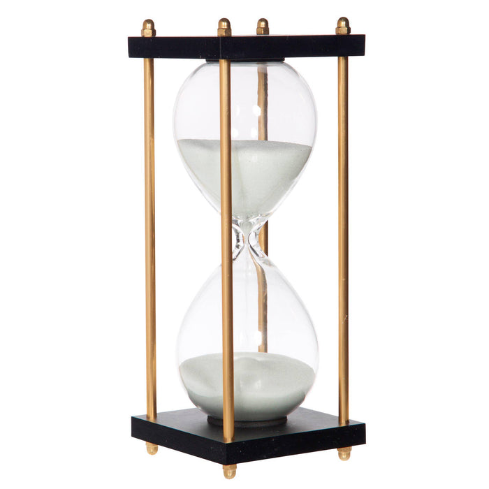 9.5"H Gold Caged Hourglass 30 Minute Sand Timer