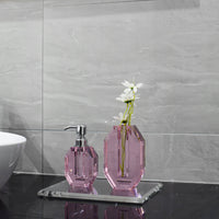 OCTAGON CRYSTAL VASE: BLACK
