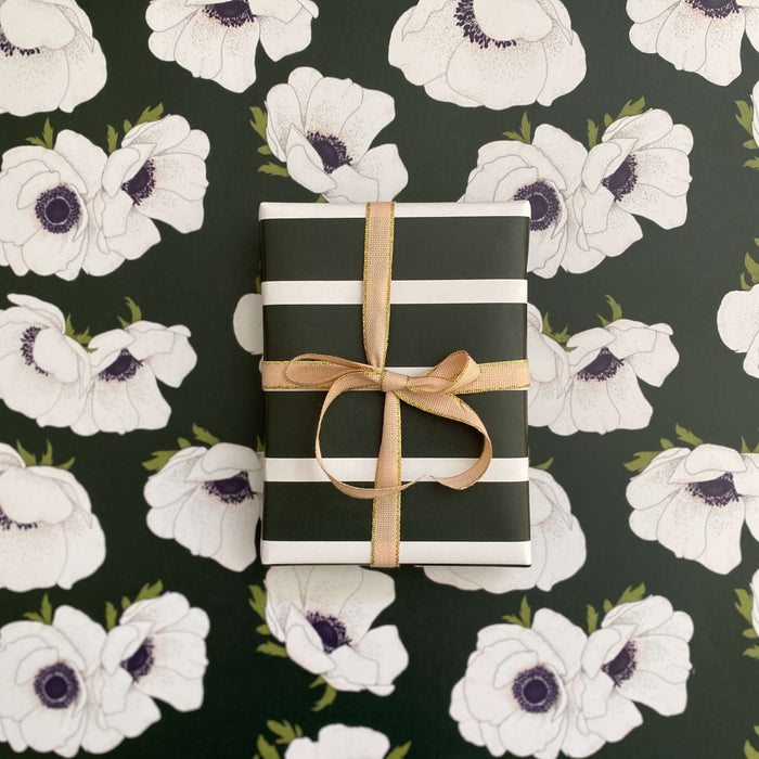 White Anemone Wrapping Paper Rolls