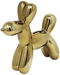 Bronze Mini Ceramic Dog Piggy Bank - 7.5" tall