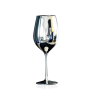 Red Wine Goblets Silver Glass