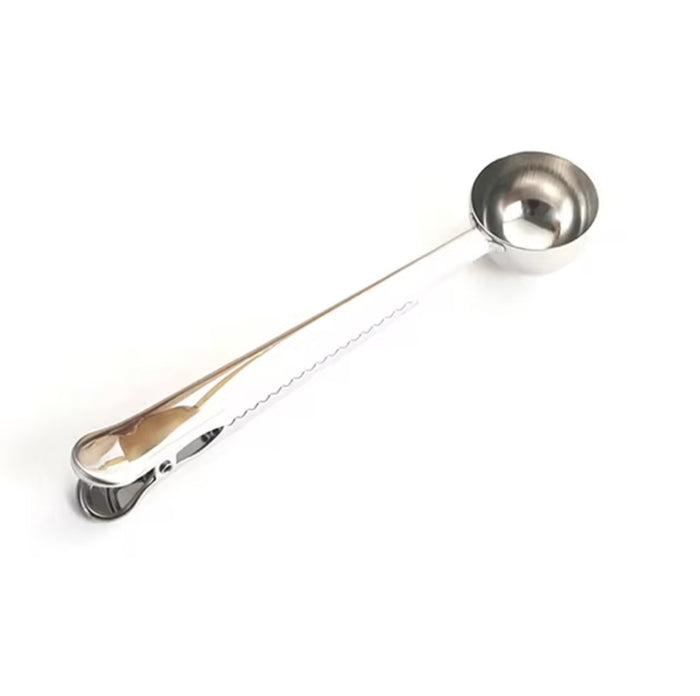 2-in-1 silver coffee scoop