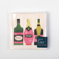 Pop Clink Fizz Prosecco Champagne Cocktail Beverage Napkin