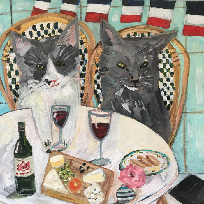 Paris Cafe Cats Greeting Card