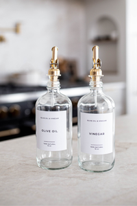 Olive & Vinegar Glass Clear Bottles: Olive Oil