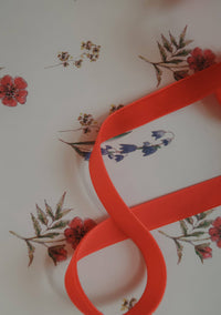 Velvet ribbon BRIGHT RED length 2,5m/width 16mm