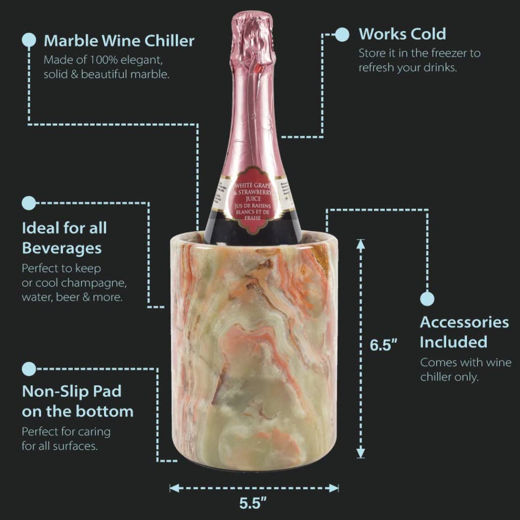 NEW Premium Marble Wine Chiller - Elegant Champagne Cooler: Black