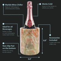 NEW Premium Marble Wine Chiller - Elegant Champagne Cooler: Black