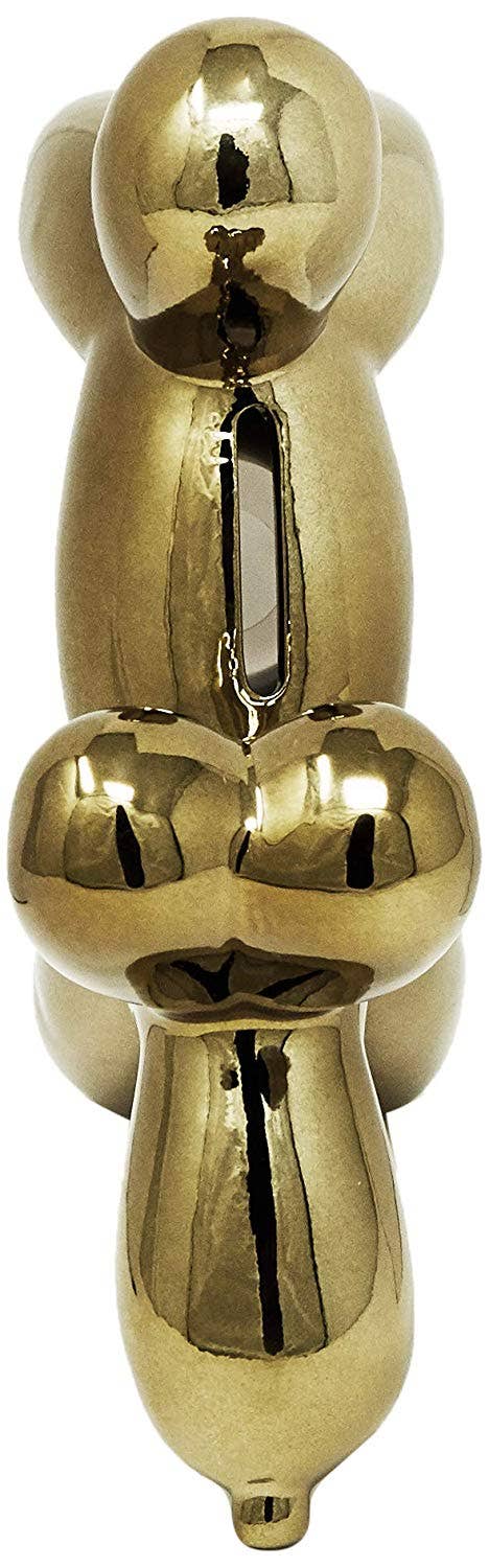 Bronze Mini Ceramic Dog Piggy Bank - 7.5" tall