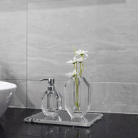 OCTAGON CRYSTAL VASE: BLACK