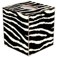 Black and White Zebra Tissue Box Cover: Paper Mache