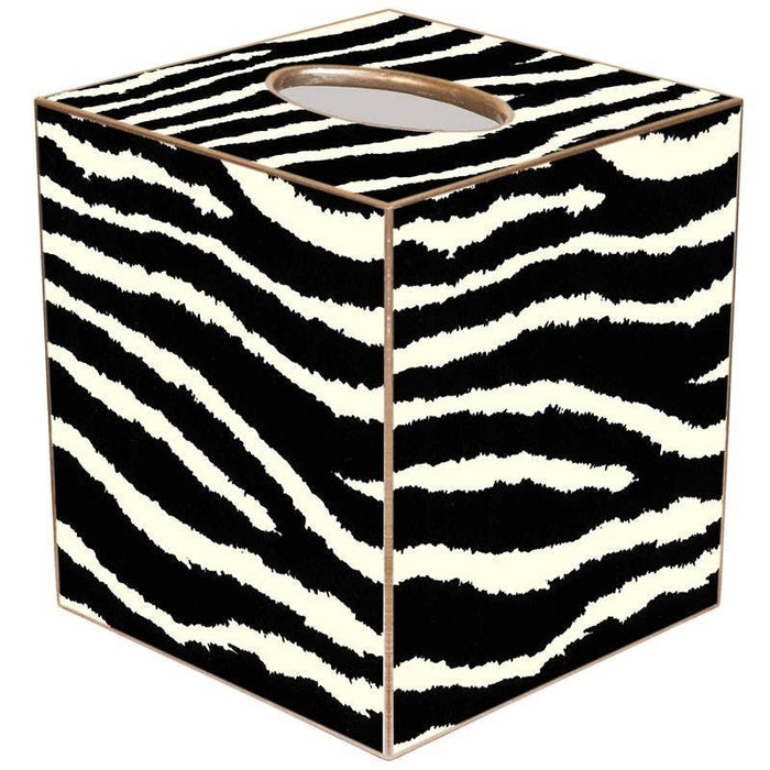 Black and White Zebra Tissue Box Cover: Paper Mache