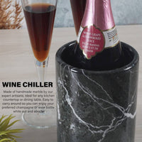 NEW Premium Marble Wine Chiller - Elegant Champagne Cooler: Black