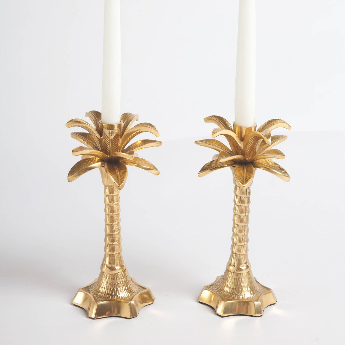 Palm Tree Candlestick Set