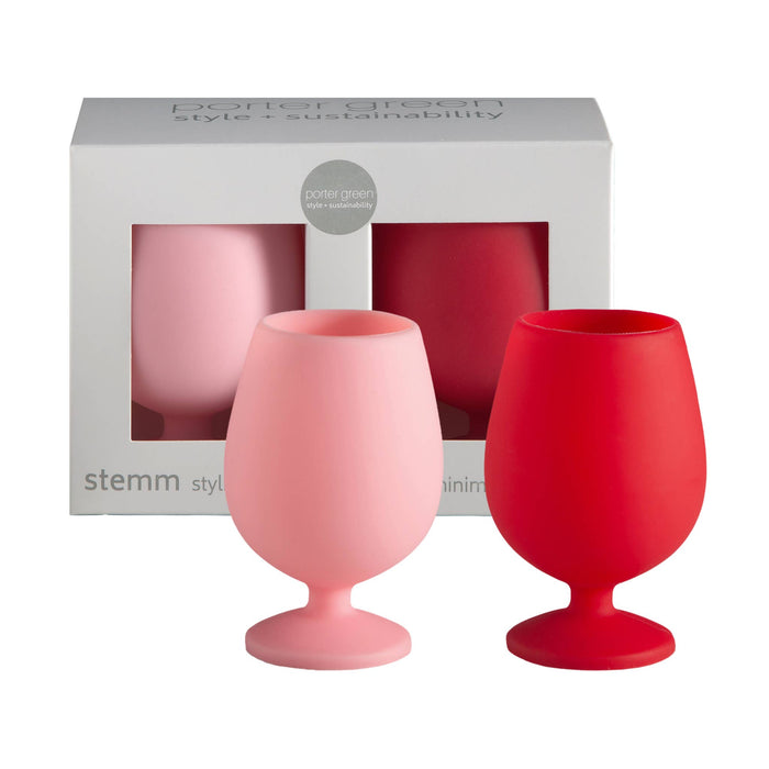Cherry + Blush Stemm Unbreakable Wine Glasses