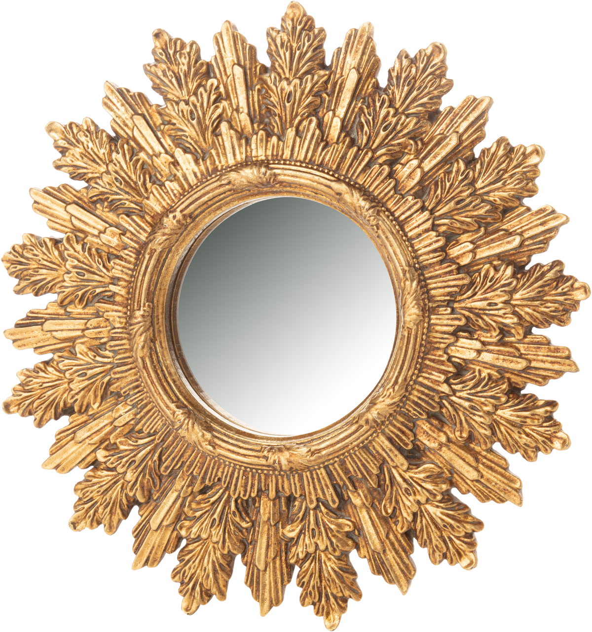 Gold medallion framed mirror