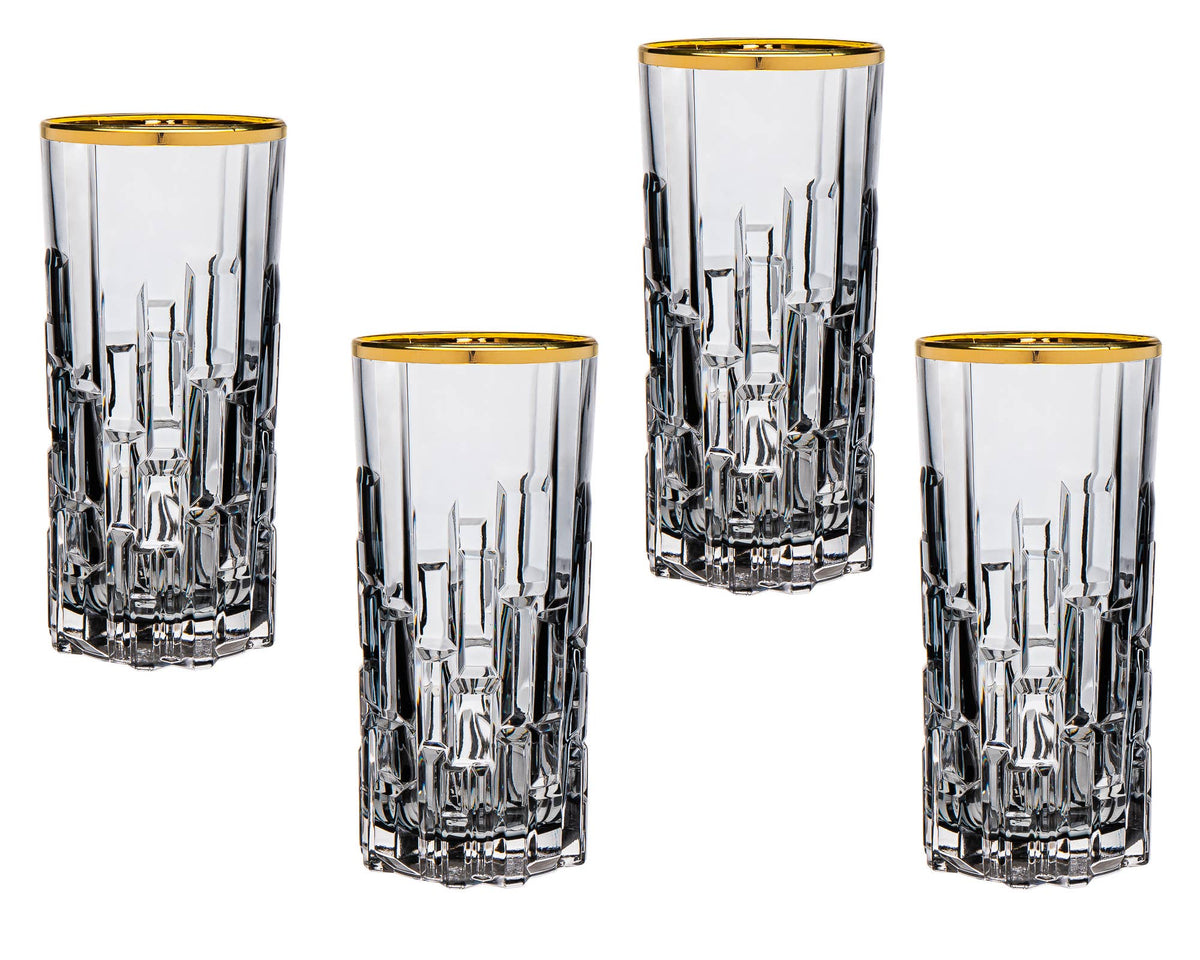 S/4 Milana Highball with Gold Rim: Smoke