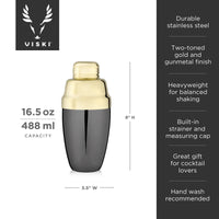 Art Deco Two-Toned Heavyweight Cocktail Shaker